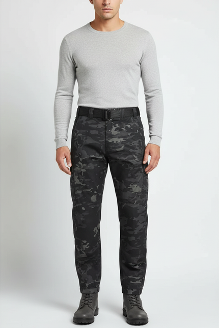 Pantalon Gris Camouflage Tactique Multi-Poches Homme - Toile