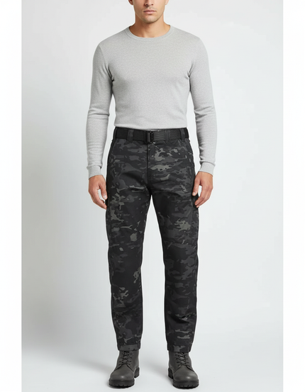 Pantalon Gris Camouflage Tactique Multi-Poches Homme - Toile