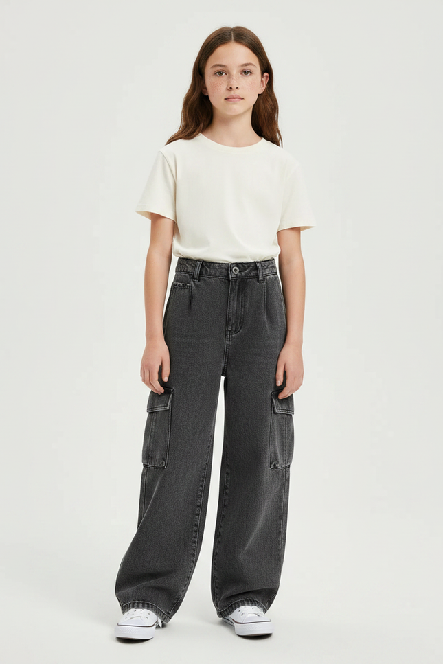 Pantalon Gris Cargo - Jean