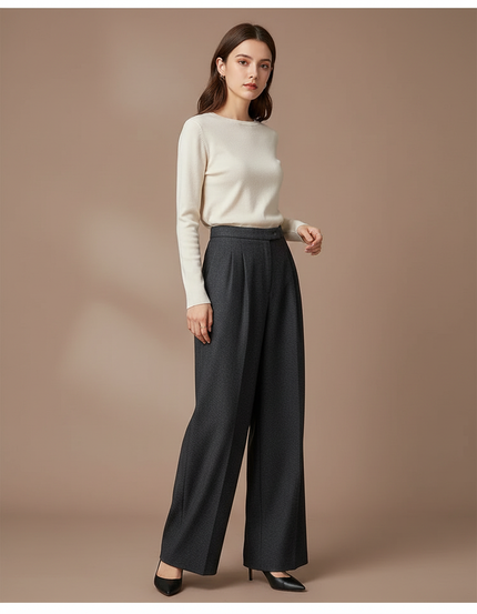 Pantalon Flanelle Femme Gris