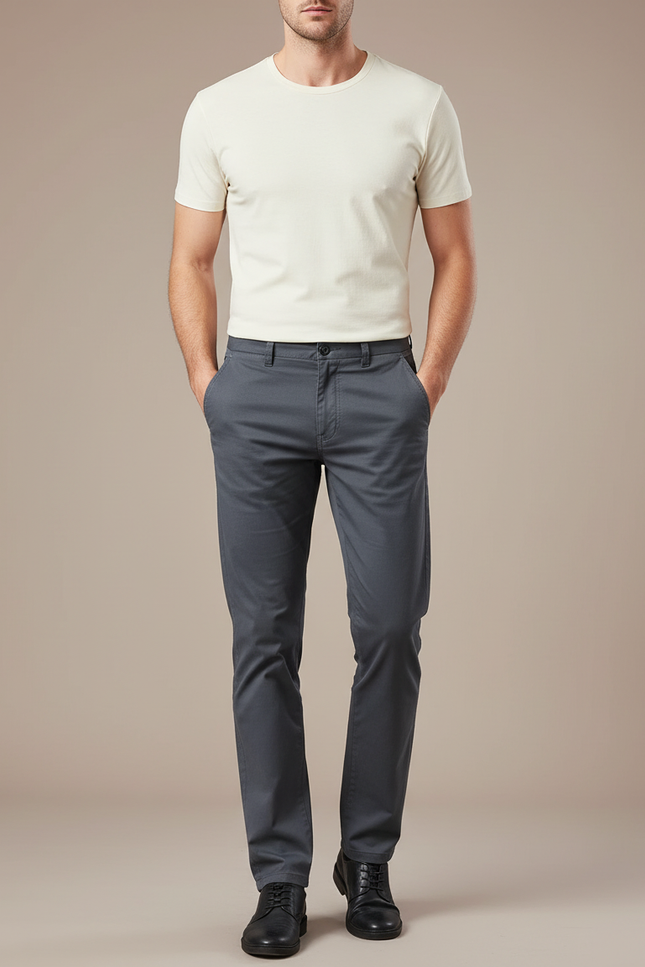 Pantalon Toile Homme Gris