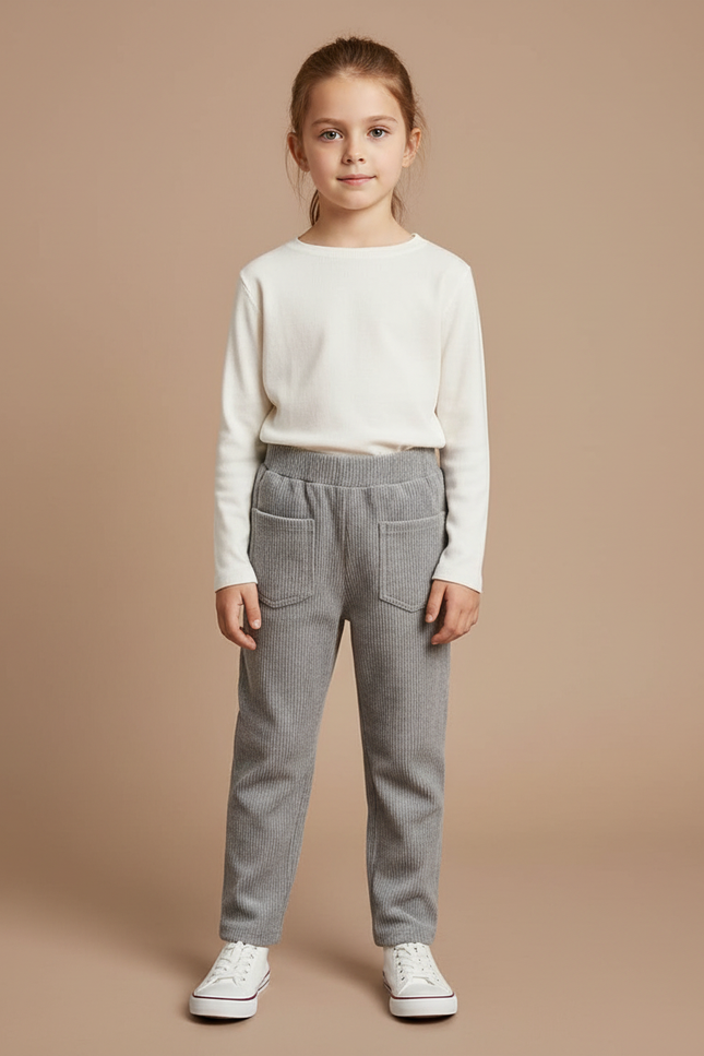 Pantalon Gris Enfant - Cordé
