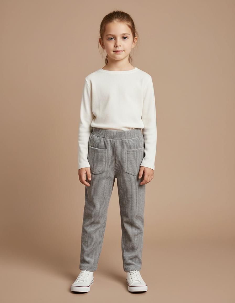 Pantalon Gris Enfant - Cordé
