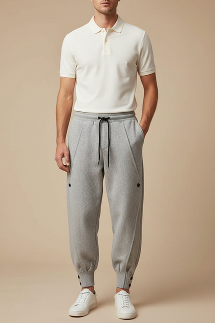 Pantalon Gris Sport Homme Molletonné Confortable Jogging