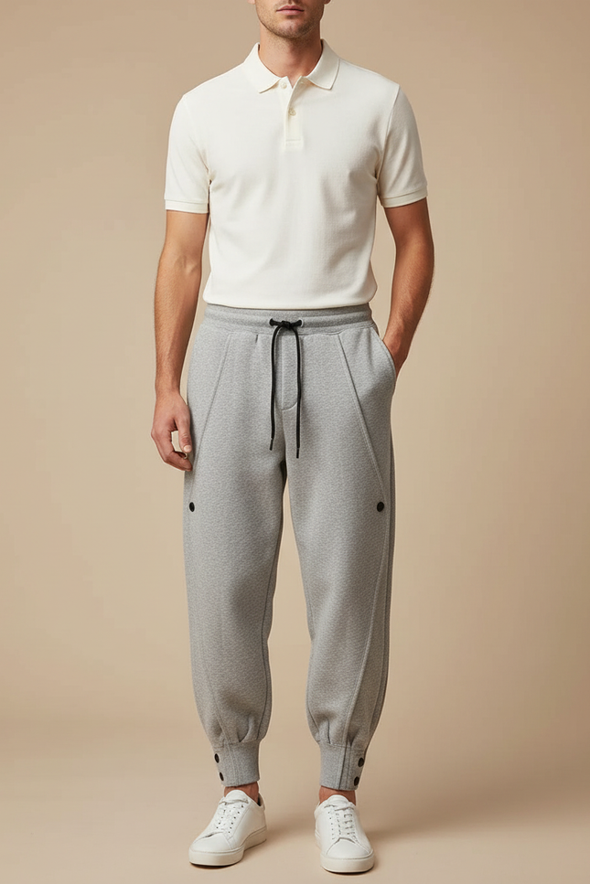 Pantalon Gris Sport Homme Molletonné Confortable Jogging