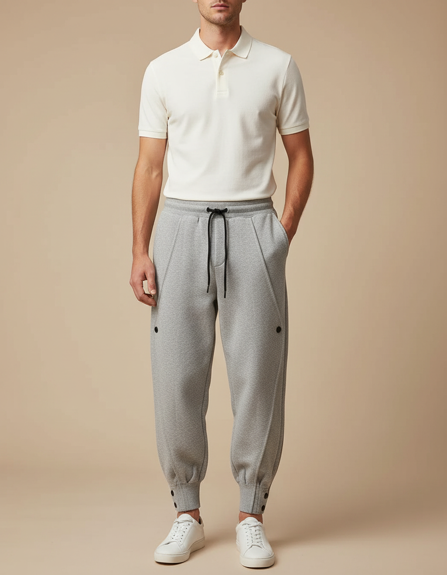 Pantalon Gris Sport Homme Molletonné Confortable Jogging