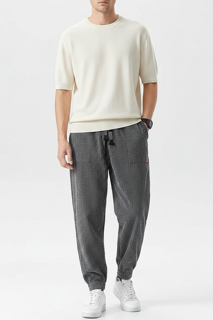 Pantalon Baggy Homme Gris - Cordé