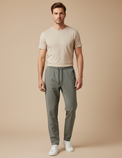 Pantalon Gris Homme Léger Respirant Extensible Sport - Polyester