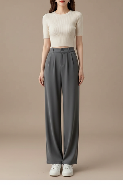 Pantalon Gris Tailleur - Polyester