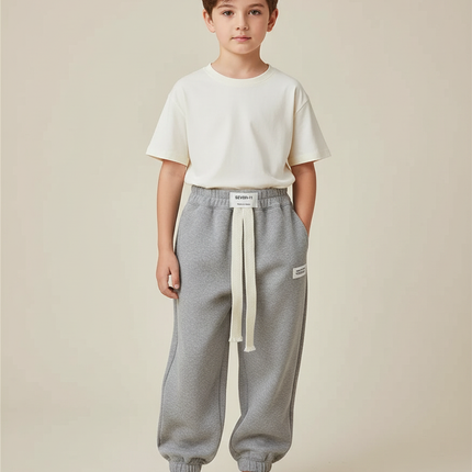 Pantalon Gris Molletonné Ample Sportif Garçon