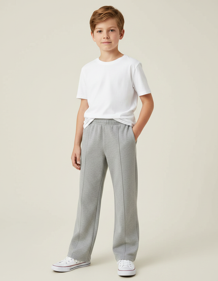 Pantalon Gris Molletonné Ample Enfant Doux