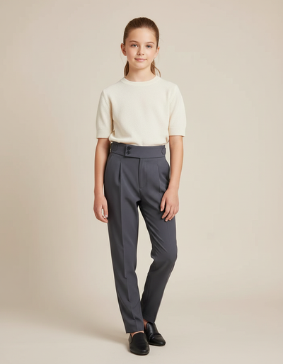 Pantalon Gris Fille Habillé