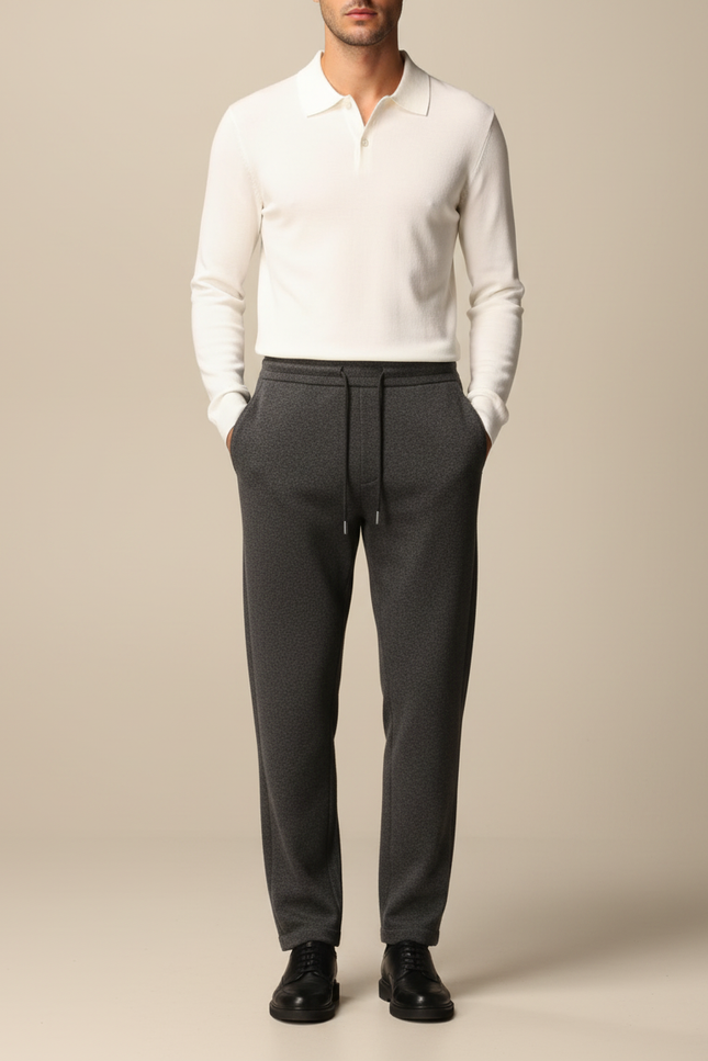 Pantalon Gris Molleton Décontracté Confortable Homme