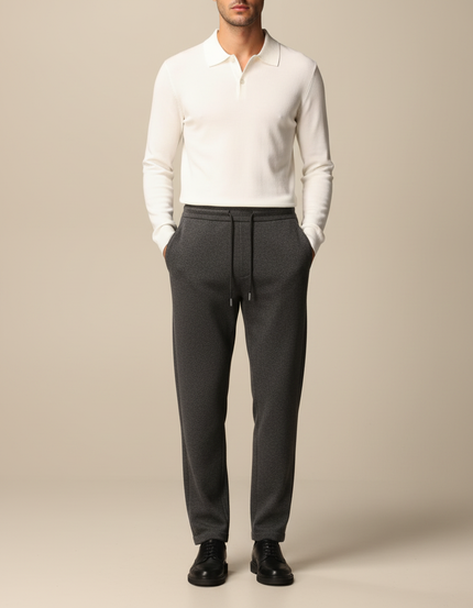Pantalon Gris Molleton Décontracté Confortable Homme
