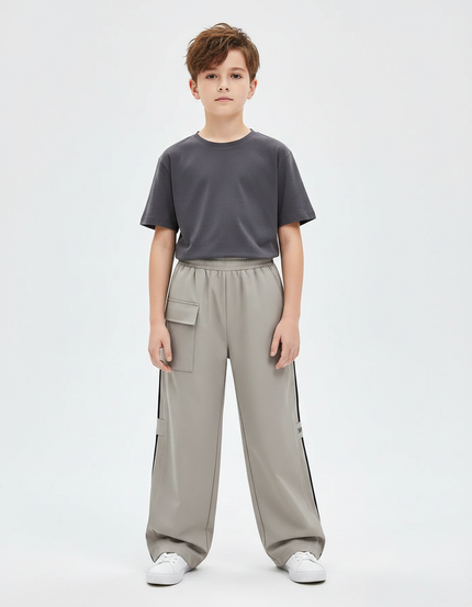 Pantalon Gris Cargo Ample Décontracté Enfant - Polyester