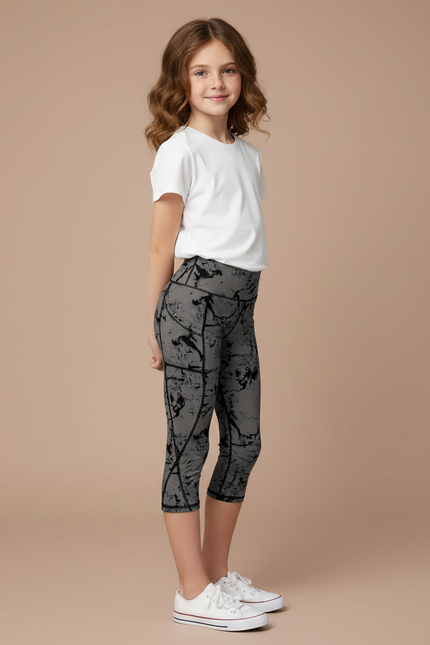 Pantalon Gris Capri Imprimé Sport Fille - Polyester