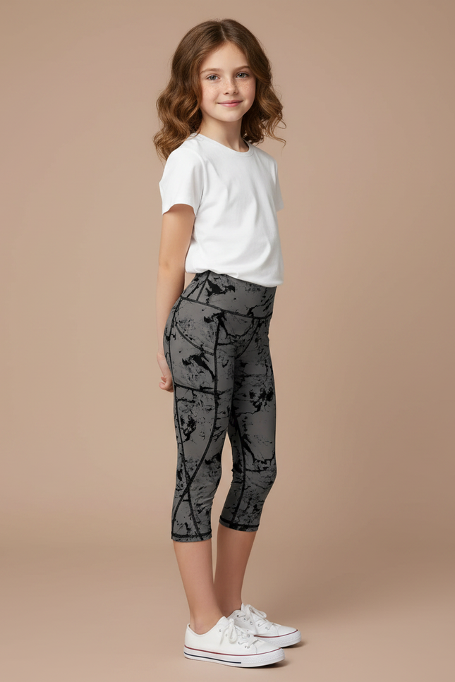 Pantalon Gris Capri Imprimé Sport Fille - Polyester