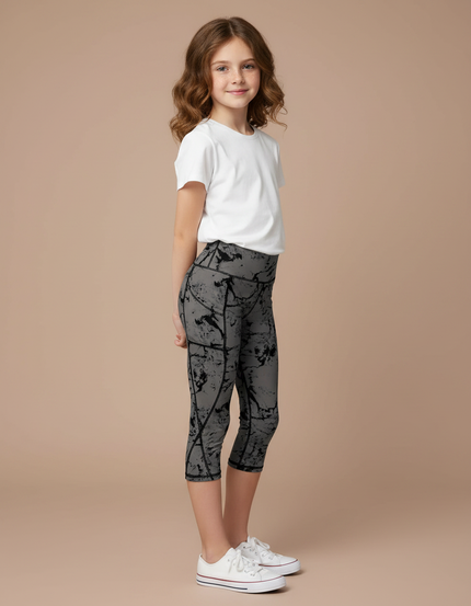 Pantalon Gris Capri Imprimé Sport Fille - Polyester