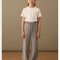 Pantalon Gris Tricoté Ample Cordon Fille Mode - Maille