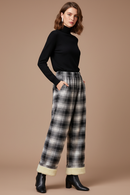 Pantalon Carreaux Gris - Tweed