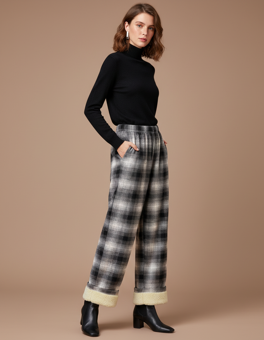 Pantalon Carreaux Gris - Tweed