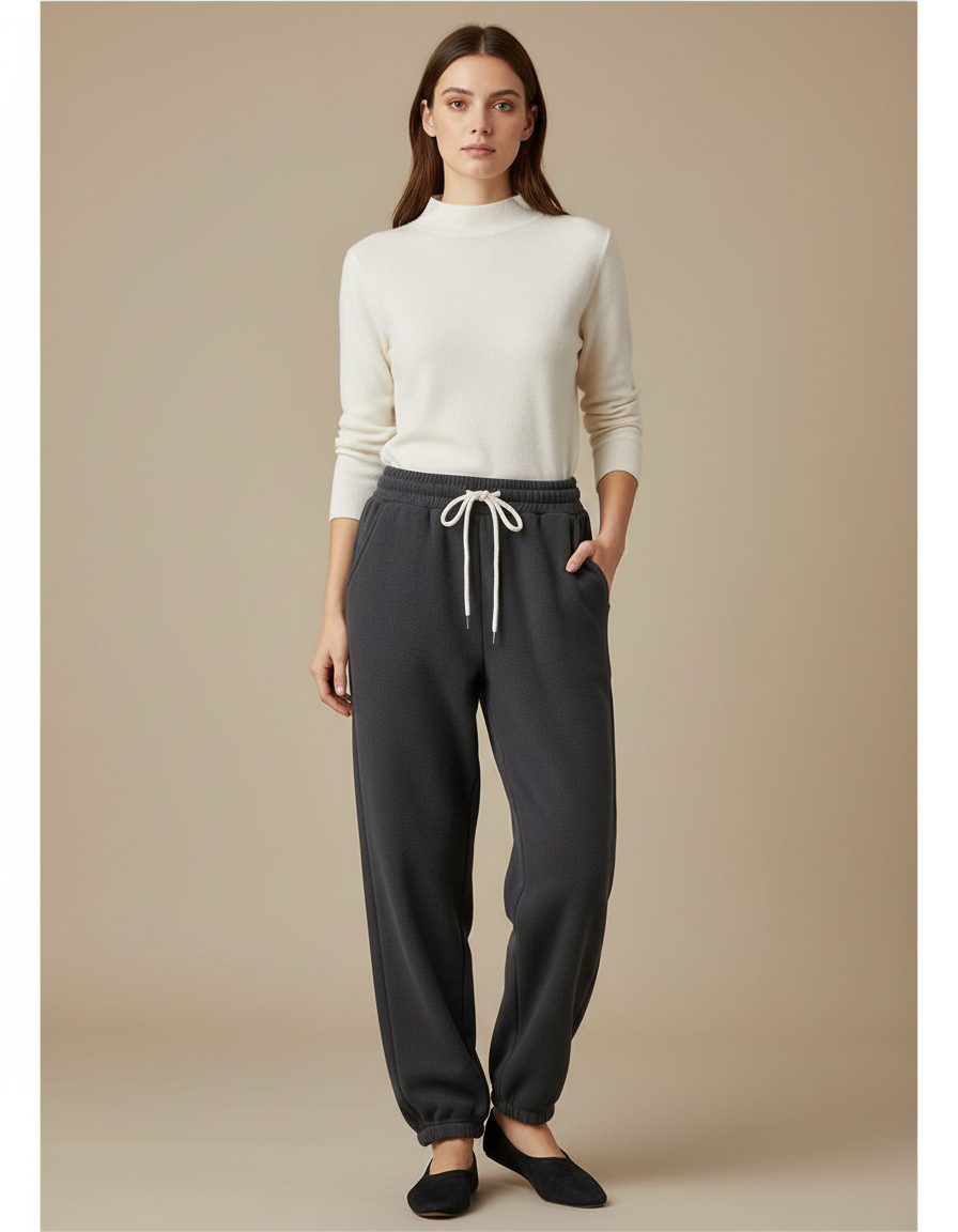 Pantalon Gris Oversize - Molleton