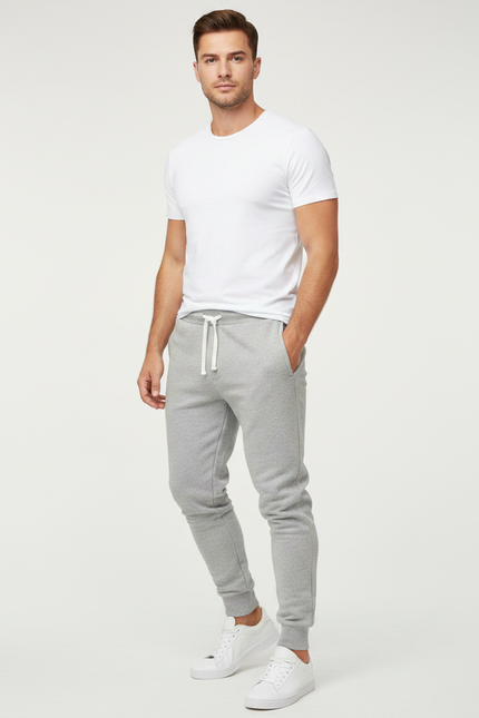 Pantalon Gris Homme Jogging Slim Fit Sport - Molleton