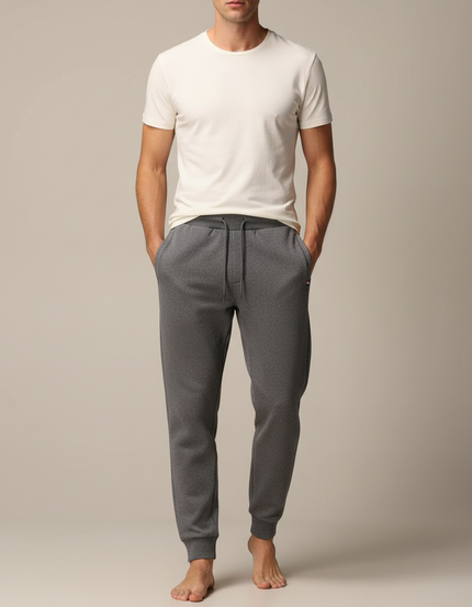 Pantalon Gris Jogging Homme Molleton Confortable Décontracté