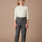 Pantalon Gris Droit Laine Mélange Enfant Elégant - Tweed