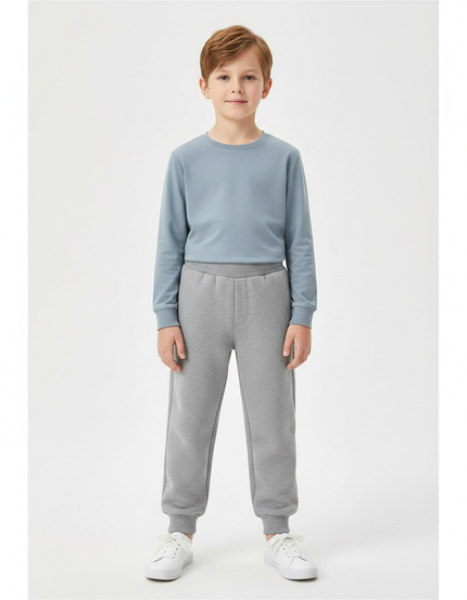 Pantalon Gris Enfant Molletonné Confortable Sport