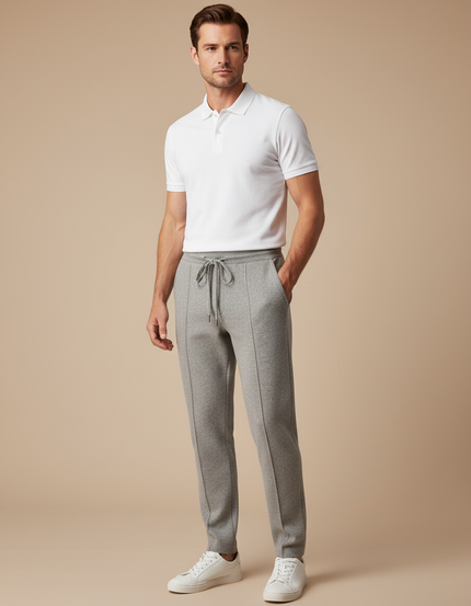 Pantalon Gris Jogging Maille Homme Décontracté Slim