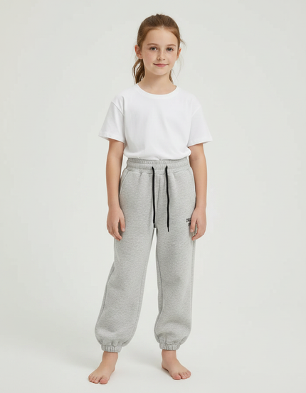 Pantalon Gris Jogging Molletonné Sport Enfant
