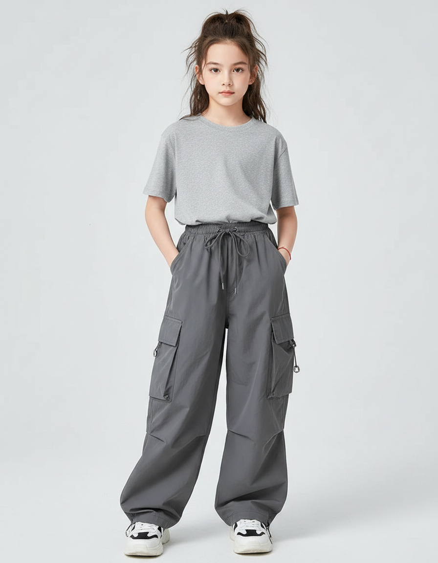 Pantalon Parachute Gris - Polyester