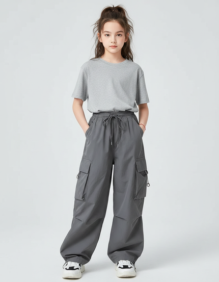 Pantalon Parachute Gris - Polyester