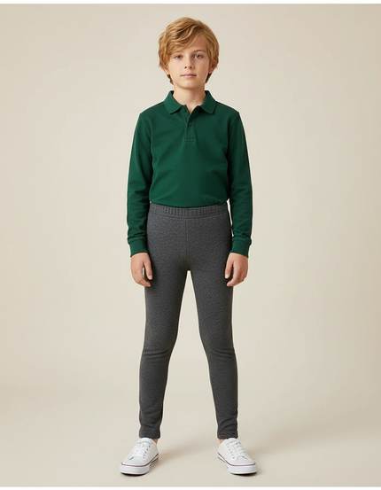 Pantalon Gris Élastique Slim Enfant Garçon Fille - Molleton