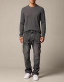 Pantalon Gris Cargo Denim Ample Décontracté Homme - Jean