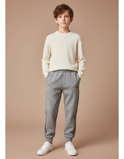 Pantalon Gris Molletonné Sport Décontracté Enfant