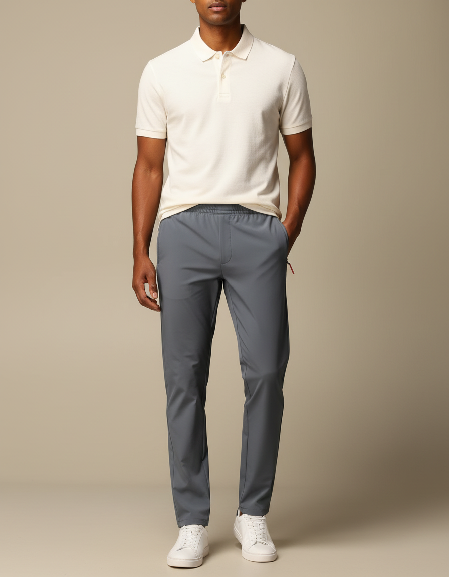 Pantalon Gris Sport Décontracté Léger Homme - Polyester