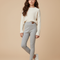 Pantalon Gris Fille Legging Extensible Confortable Uni - Maille