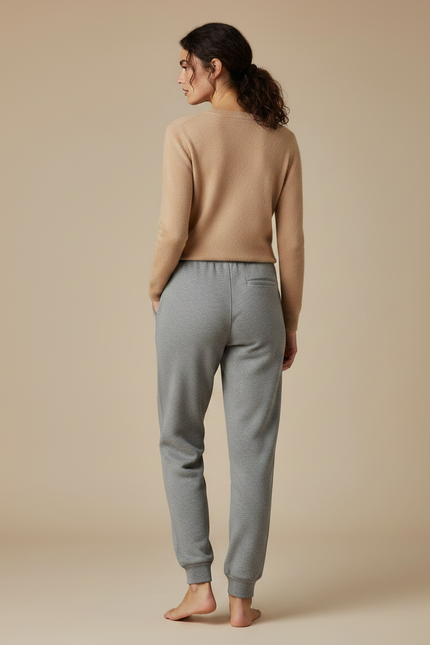 Pantalon Gris De Jogging Décontracté, Motif Logo - Molleton - vue 2