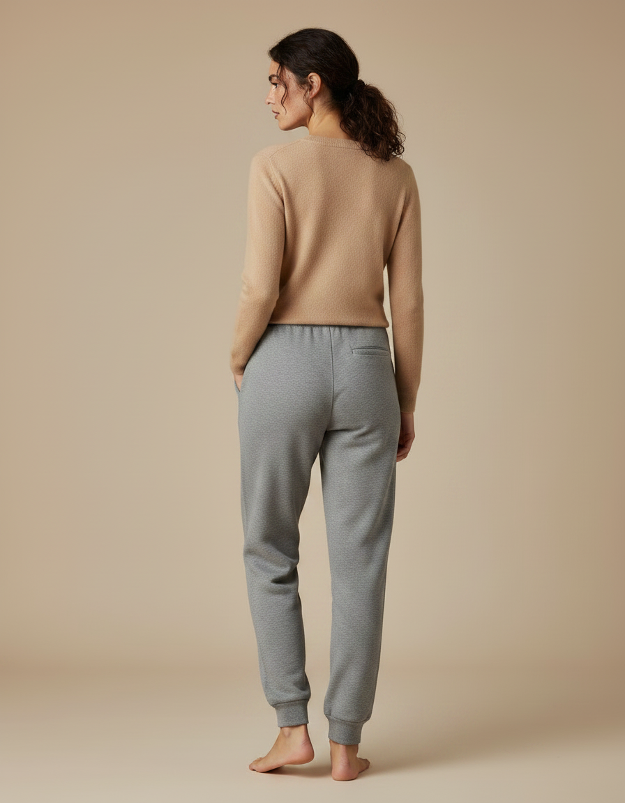 Pantalon Gris De Jogging Décontracté, Motif Logo - Molleton - vue 2