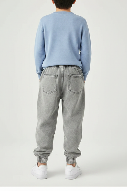 Pantalon Gris Ample Décontracté Garçon Patches - Jean - vue 2