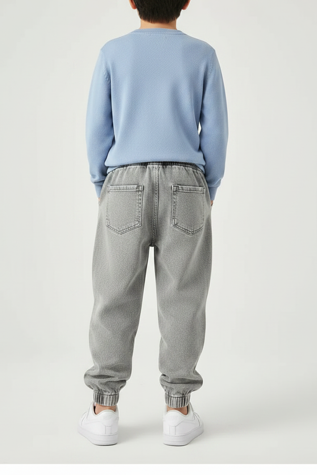 Pantalon Gris Ample Décontracté Garçon Patches - Jean - vue 2
