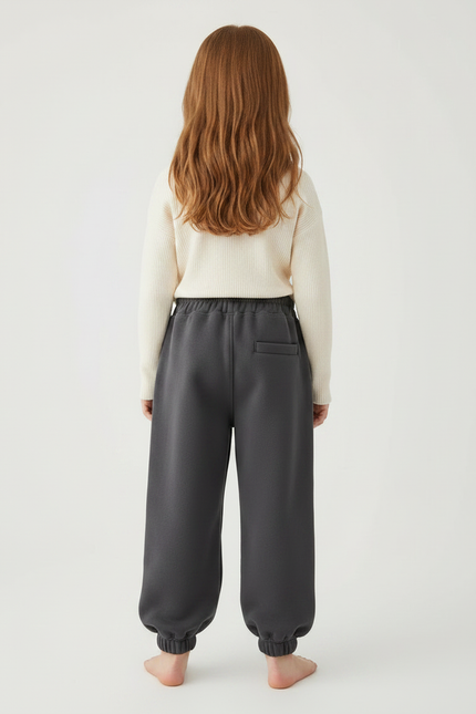 Pantalon Gris Molletonné Ample Motif Maison Enfant - vue 2