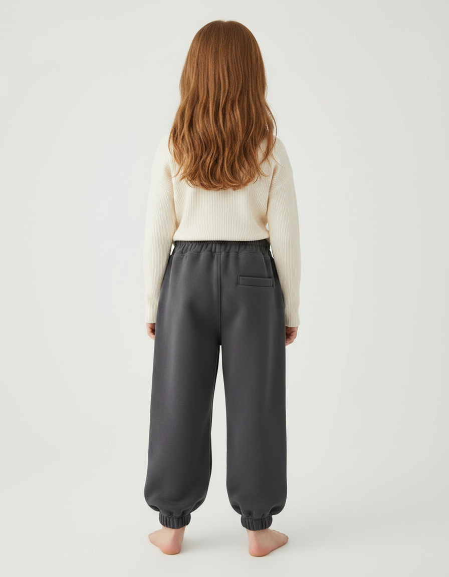 Pantalon Gris Molletonné Ample Motif Maison Enfant - vue 2