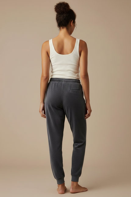 Pantalon Gris Molletonné Ample Décontracté Confortable - vue 2