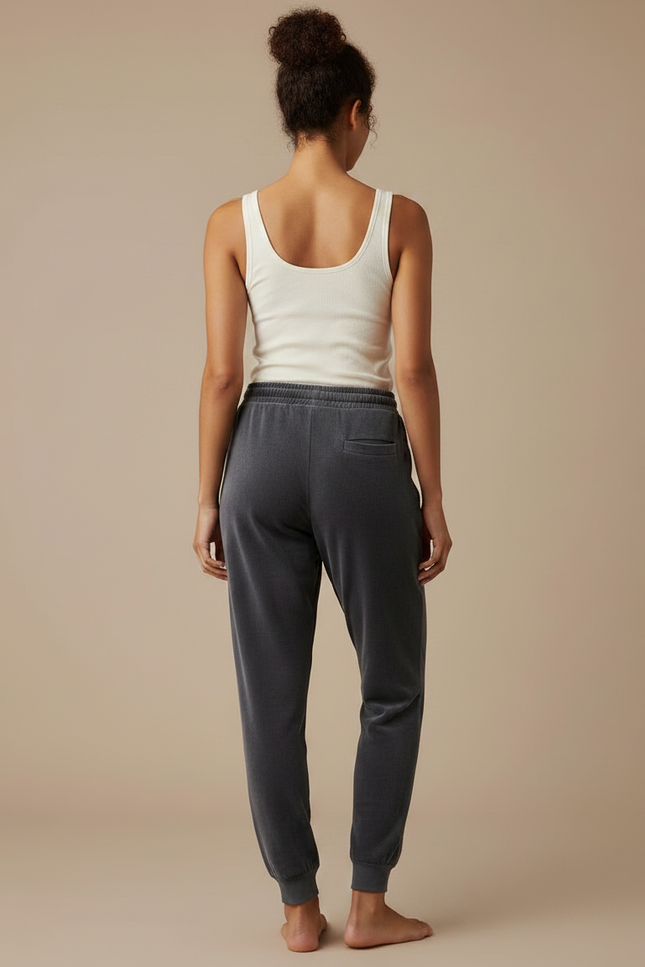 Pantalon Gris Molletonné Ample Décontracté Confortable - vue 2