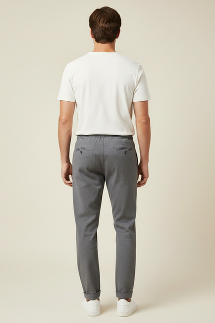 Pantalon Gris Droit Cordon Décontracté Homme - Polyester - vue 2