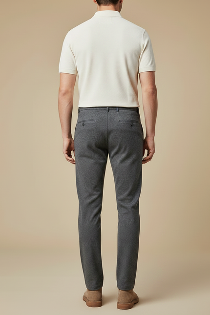 Pantalon Gris Tissé Slim Confortable Décontracté Homme - Laine - vue 2