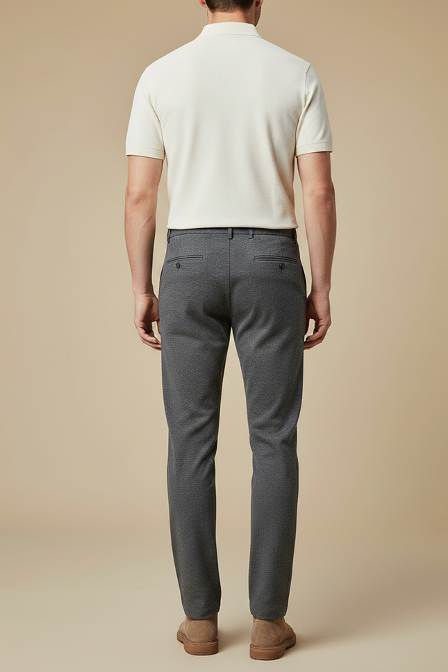 Pantalon Gris Tissé Slim Confortable Décontracté Homme - Laine - vue 2